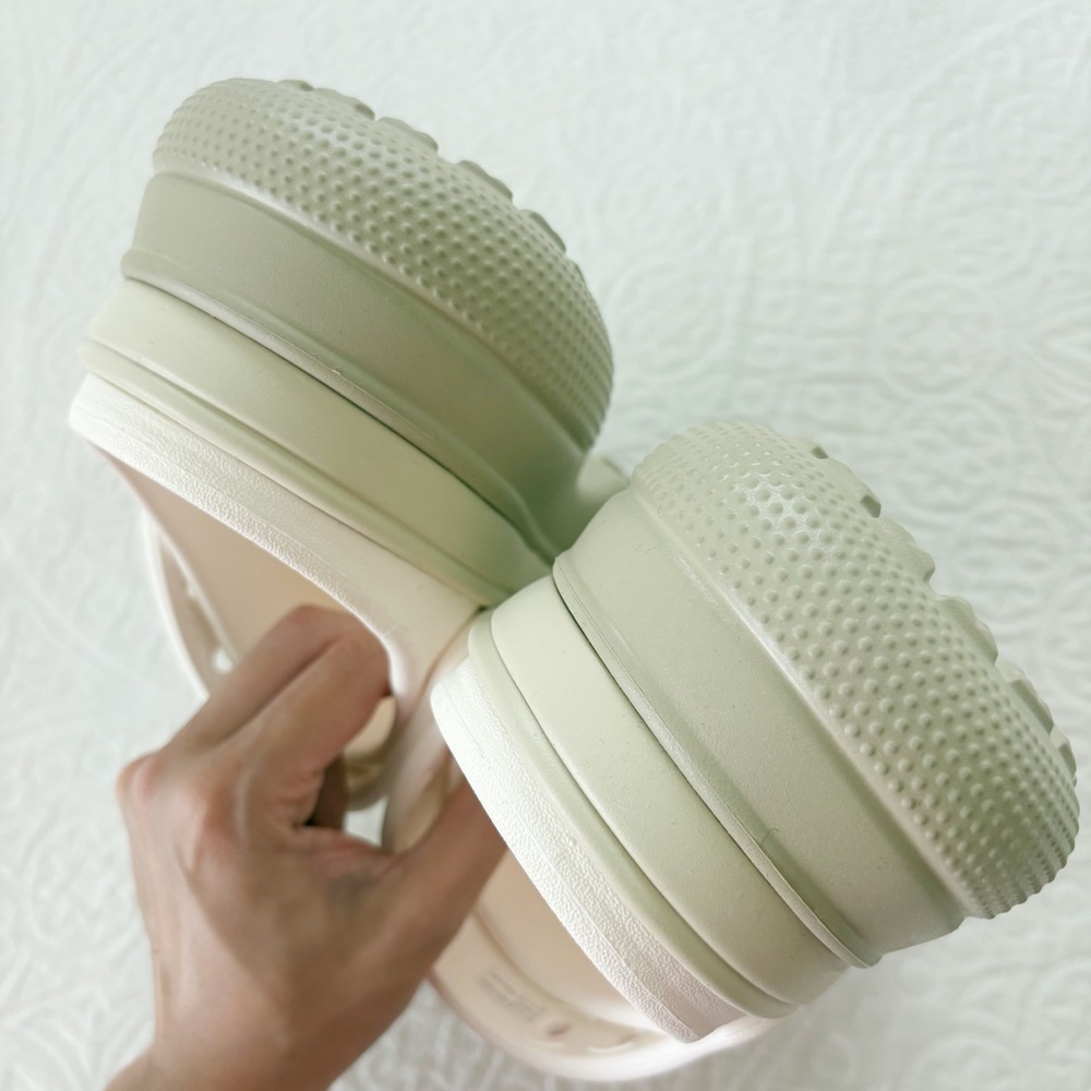 Crocs Classic Stacked Clogs, Chalk (US W's 7) - Picture 8 of 8